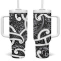 Aotearoa Maori Kowhaiwhai Tumbler With Handle Kiwikiwi Puhoro and Patiki