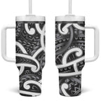 Aotearoa Maori Kowhaiwhai Tumbler With Handle Kiwikiwi Puhoro and Patiki