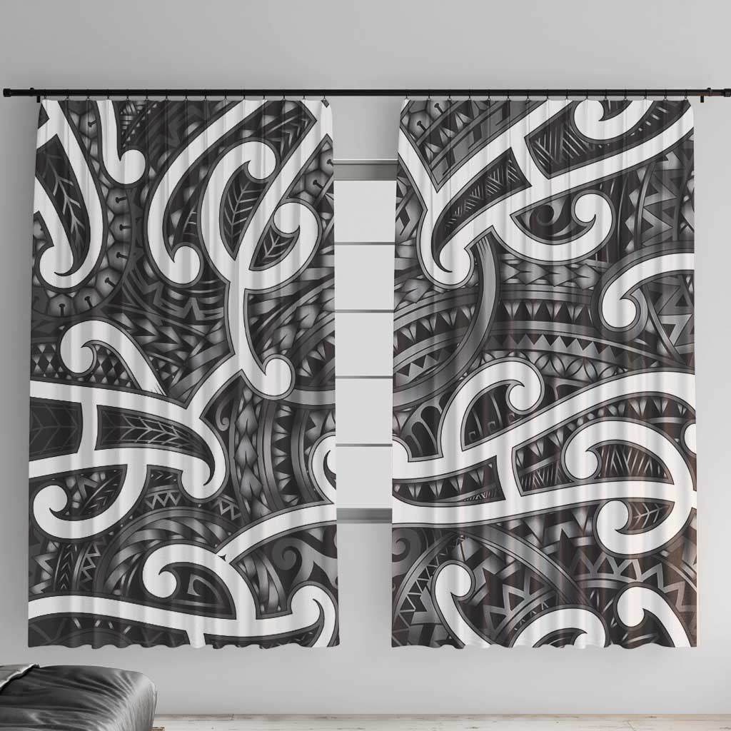 Aotearoa Maori Kowhaiwhai Window Curtain Kiwikiwi Puhoro and Patiki