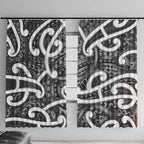 Aotearoa Maori Kowhaiwhai Window Curtain Kiwikiwi Puhoro and Patiki