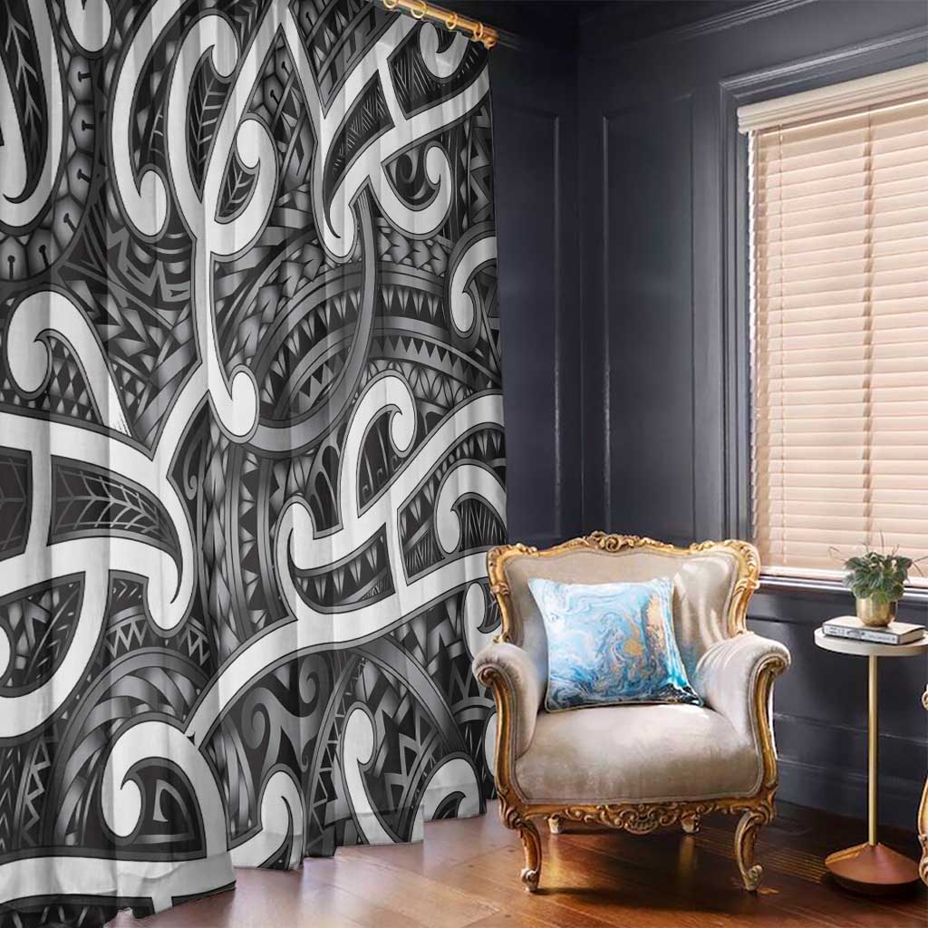 Aotearoa Maori Kowhaiwhai Window Curtain Kiwikiwi Puhoro and Patiki