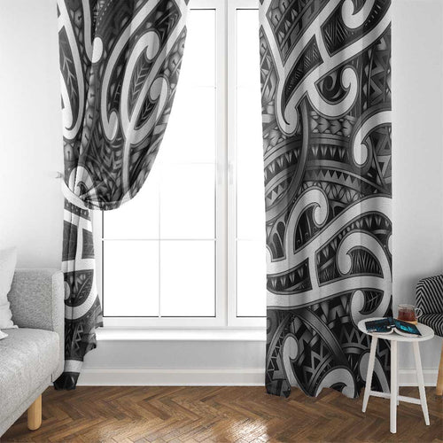 Aotearoa Maori Kowhaiwhai Window Curtain Kiwikiwi Puhoro and Patiki