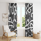 Aotearoa Maori Kowhaiwhai Window Curtain Kiwikiwi Puhoro and Patiki