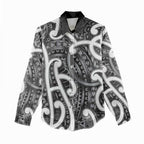 Aotearoa Maori Kowhaiwhai Women Casual Shirt Kiwikiwi Puhoro and Patiki