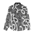 Aotearoa Maori Kowhaiwhai Women Casual Shirt Kiwikiwi Puhoro and Patiki