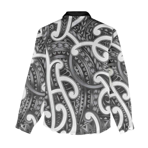 Aotearoa Maori Kowhaiwhai Women Casual Shirt Kiwikiwi Puhoro and Patiki