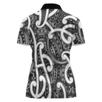 Aotearoa Maori Kowhaiwhai Women Polo Shirt Kiwikiwi Puhoro and Patiki