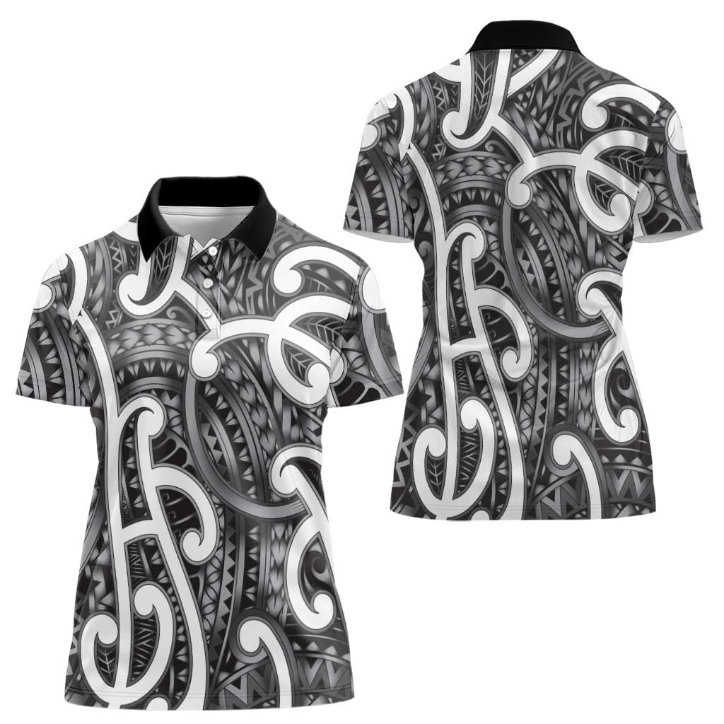Aotearoa Maori Kowhaiwhai Women Polo Shirt Kiwikiwi Puhoro and Patiki