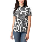 Aotearoa Maori Kowhaiwhai Women Polo Shirt Kiwikiwi Puhoro and Patiki