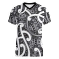 Aotearoa Maori Kowhaiwhai Women V-Neck T-Shirt Kiwikiwi Puhoro and Patiki