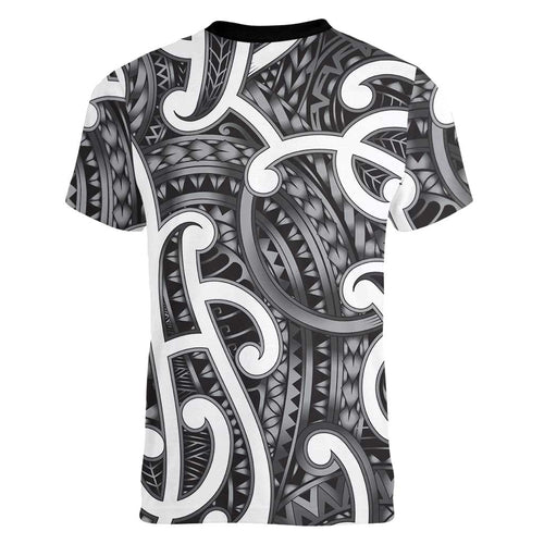 Aotearoa Maori Kowhaiwhai Women V-Neck T-Shirt Kiwikiwi Puhoro and Patiki