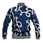 Aotearoa Maori Kowhaiwhai Baseball Jacket Kikorangi Puhoro and Patiki