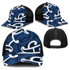 Aotearoa Maori Kowhaiwhai Baseball Net Cap Kikorangi Puhoro and Patiki