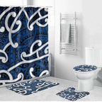 Aotearoa Maori Kowhaiwhai Bathroom Set Kikorangi Puhoro and Patiki