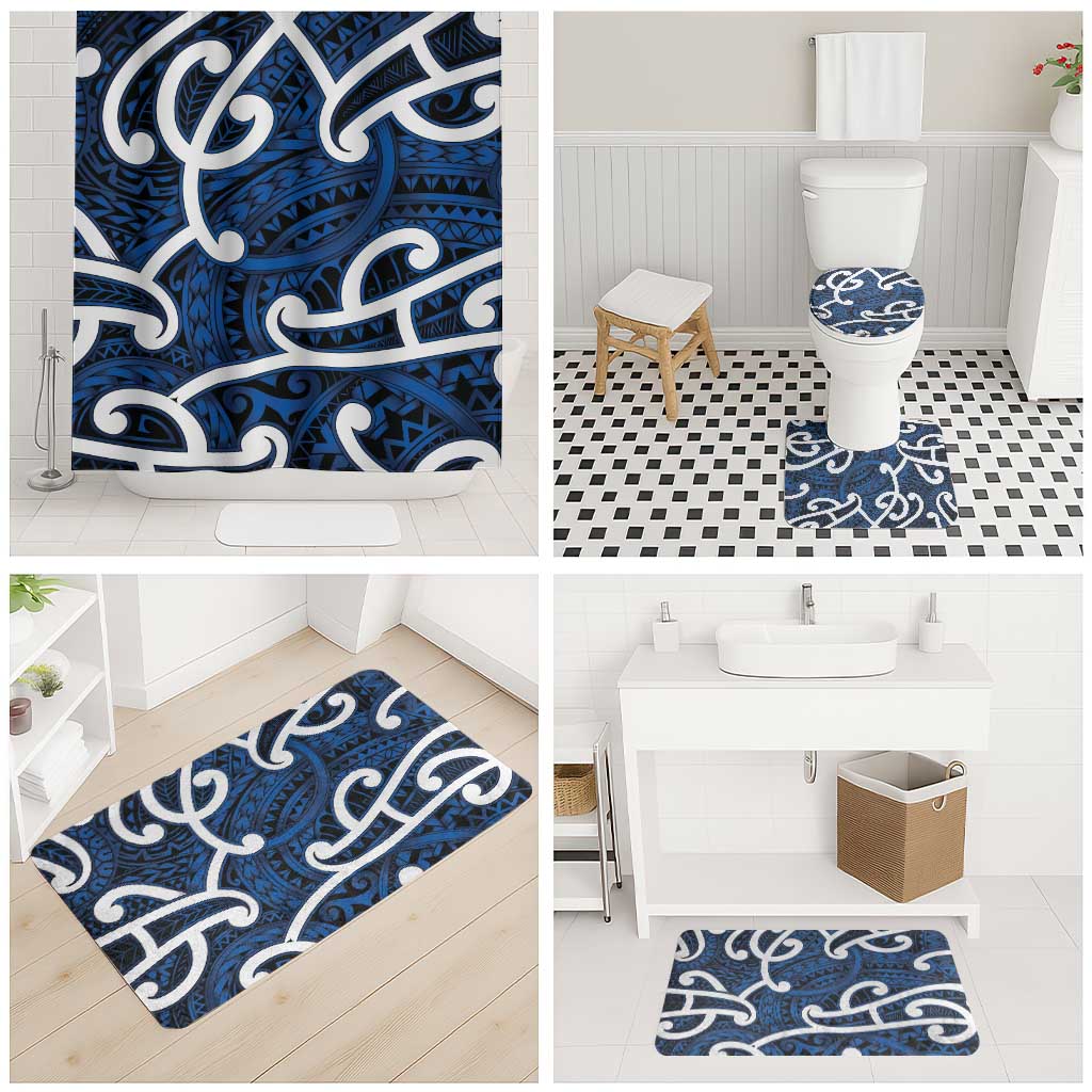 Aotearoa Maori Kowhaiwhai Bathroom Set Kikorangi Puhoro and Patiki