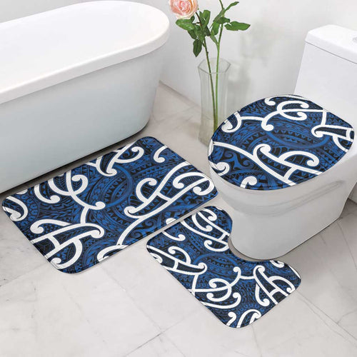 Aotearoa Maori Kowhaiwhai Bathroom Set Kikorangi Puhoro and Patiki