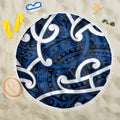 Aotearoa Maori Kowhaiwhai Beach Blanket Kikorangi Puhoro and Patiki