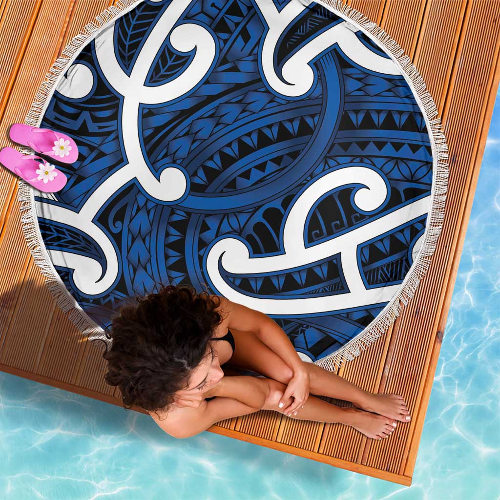 Aotearoa Maori Kowhaiwhai Beach Blanket Kikorangi Puhoro and Patiki