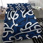 Aotearoa Maori Kowhaiwhai Bedding Set Kikorangi Puhoro and Patiki