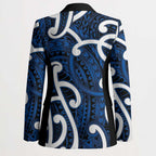 Aotearoa Maori Kowhaiwhai Blazer Kikorangi Puhoro and Patiki