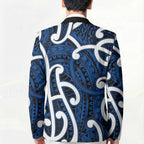 Aotearoa Maori Kowhaiwhai Blazer Kikorangi Puhoro and Patiki
