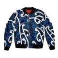 Aotearoa Maori Kowhaiwhai Bomber Jacket Kikorangi Puhoro and Patiki