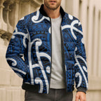 Aotearoa Maori Kowhaiwhai Bomber Puffer Jacket Kikorangi Puhoro and Patiki