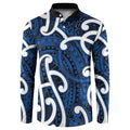 Aotearoa Maori Kowhaiwhai Button Sweatshirt Kikorangi Puhoro and Patiki