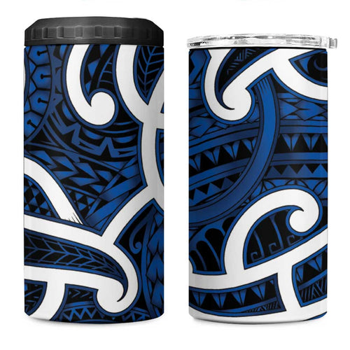 Aotearoa Maori Kowhaiwhai 4 in 1 Can Cooler Tumbler Kikorangi Puhoro and Patiki