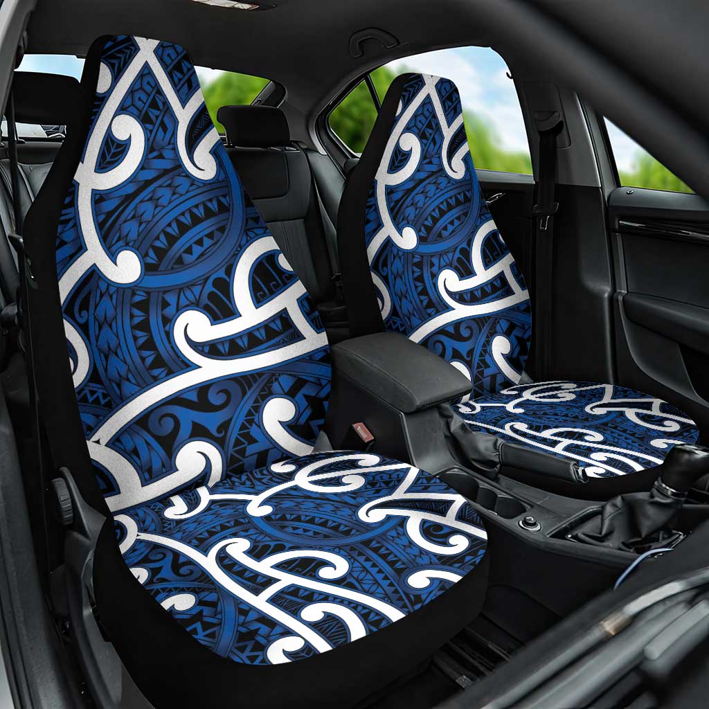 Aotearoa Maori Kowhaiwhai Car Seat Cover Kikorangi Puhoro and Patiki