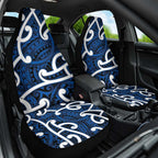 Aotearoa Maori Kowhaiwhai Car Seat Cover Kikorangi Puhoro and Patiki