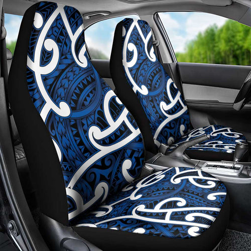 Aotearoa Maori Kowhaiwhai Car Seat Cover Kikorangi Puhoro and Patiki