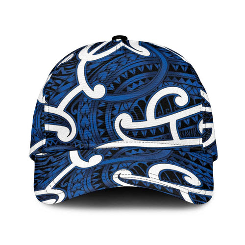 Aotearoa Maori Kowhaiwhai Classic Cap Kikorangi Puhoro and Patiki