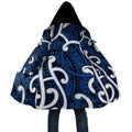 Aotearoa Maori Kowhaiwhai Cloak Kikorangi Puhoro and Patiki