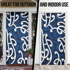 Aotearoa Maori Kowhaiwhai Door Cover Kikorangi Puhoro and Patiki