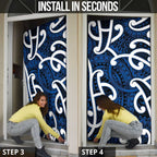 Aotearoa Maori Kowhaiwhai Door Cover Kikorangi Puhoro and Patiki