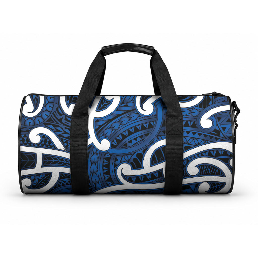 Aotearoa Maori Kowhaiwhai Duffle Bag Kikorangi Puhoro and Patiki