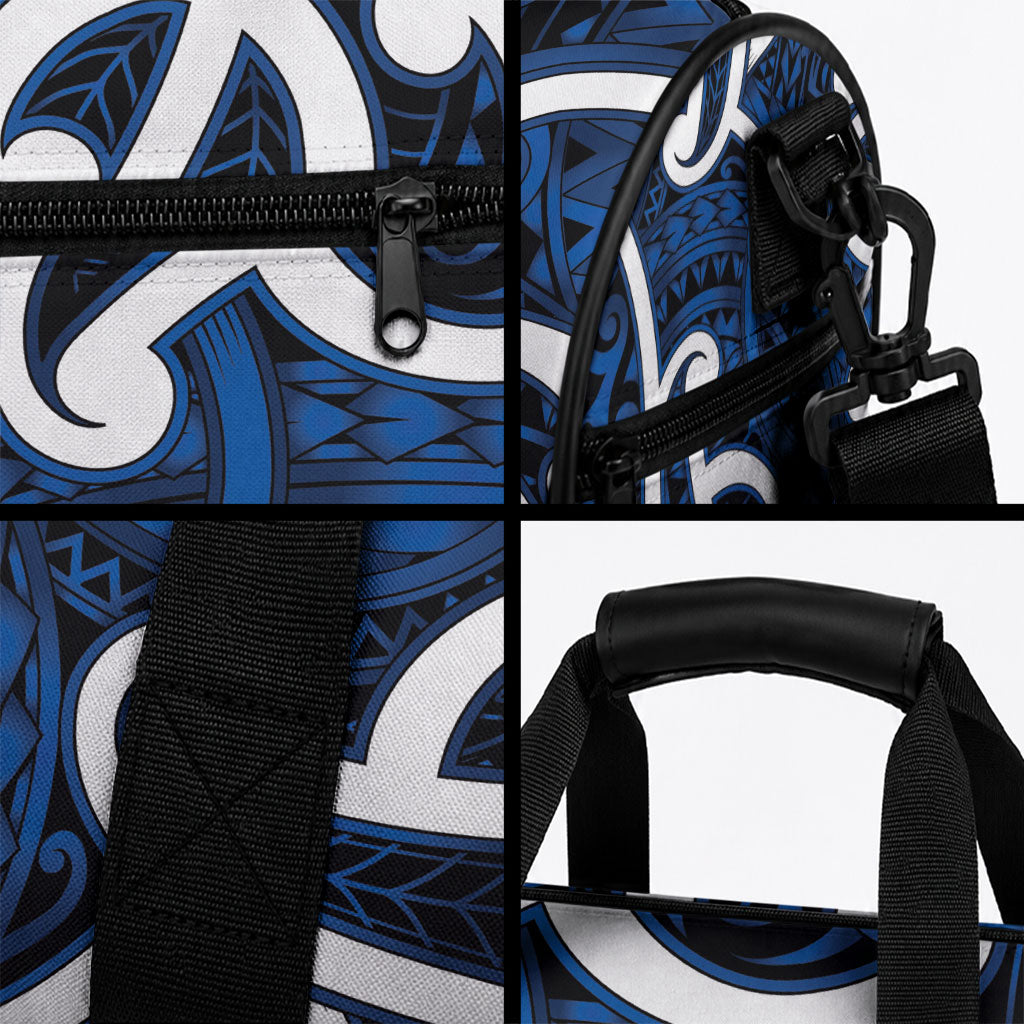 Aotearoa Maori Kowhaiwhai Duffle Bag Kikorangi Puhoro and Patiki