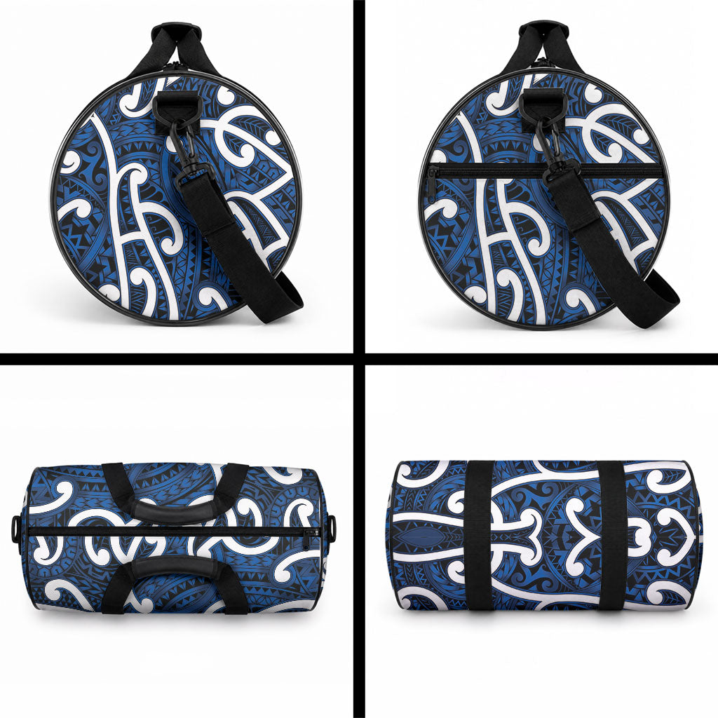 Aotearoa Maori Kowhaiwhai Duffle Bag Kikorangi Puhoro and Patiki
