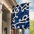 Aotearoa Maori Kowhaiwhai Garden Flag Kikorangi Puhoro and Patiki