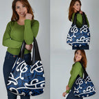 Aotearoa Maori Kowhaiwhai Grocery Bag Kikorangi Puhoro and Patiki