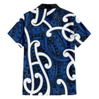 Aotearoa Maori Kowhaiwhai Hawaiian Shirt Kikorangi Puhoro and Patiki