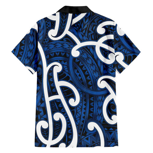 Aotearoa Maori Kowhaiwhai Hawaiian Shirt Kikorangi Puhoro and Patiki