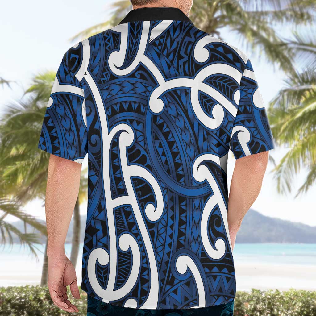 Aotearoa Maori Kowhaiwhai Hawaiian Shirt Kikorangi Puhoro and Patiki