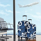 Aotearoa Maori Kowhaiwhai Luggage Cover Kikorangi Puhoro and Patiki