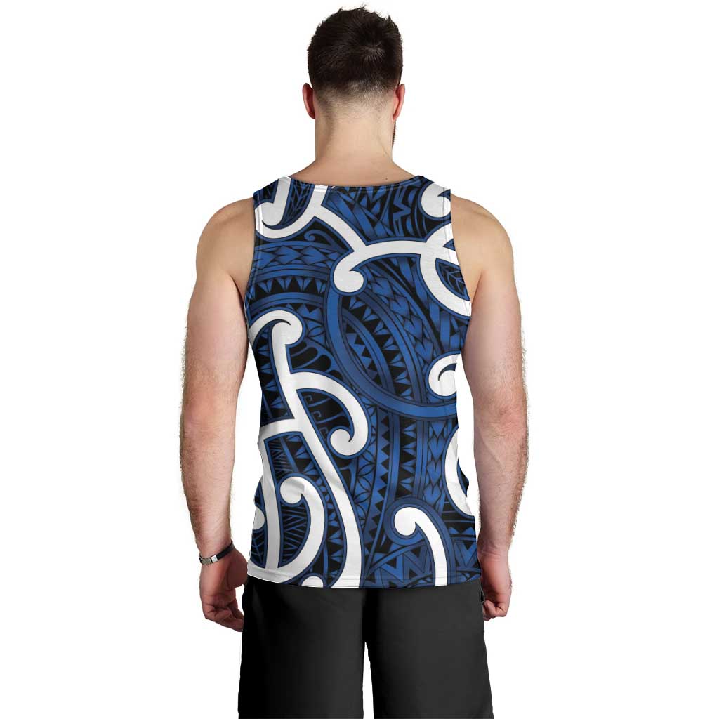 Aotearoa Maori Kowhaiwhai Men Tank Top Kikorangi Puhoro and Patiki