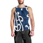 Aotearoa Maori Kowhaiwhai Men Tank Top Kikorangi Puhoro and Patiki