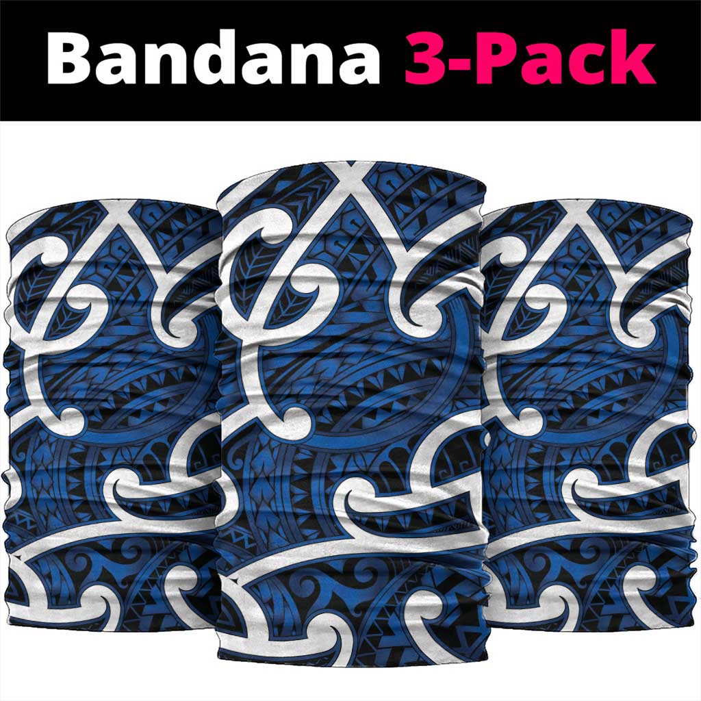 Aotearoa Maori Kowhaiwhai Neck Gaiter Kikorangi Puhoro and Patiki
