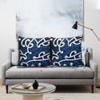 Aotearoa Maori Kowhaiwhai Pillow Cover Kikorangi Puhoro and Patiki