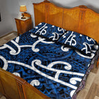 Aotearoa Maori Kowhaiwhai Quilt Bed Set Kikorangi Puhoro and Patiki